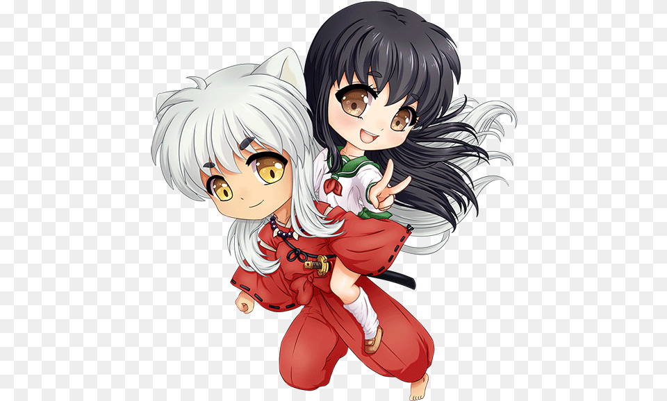 Chibi Inuyasha And Kagome Image Chibi Inuyasha, Book, Comics, Publication, Baby Free Png