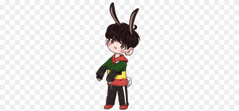 Chibi Jungkook Rabbit, Boy, Child, Male, Person Free Png