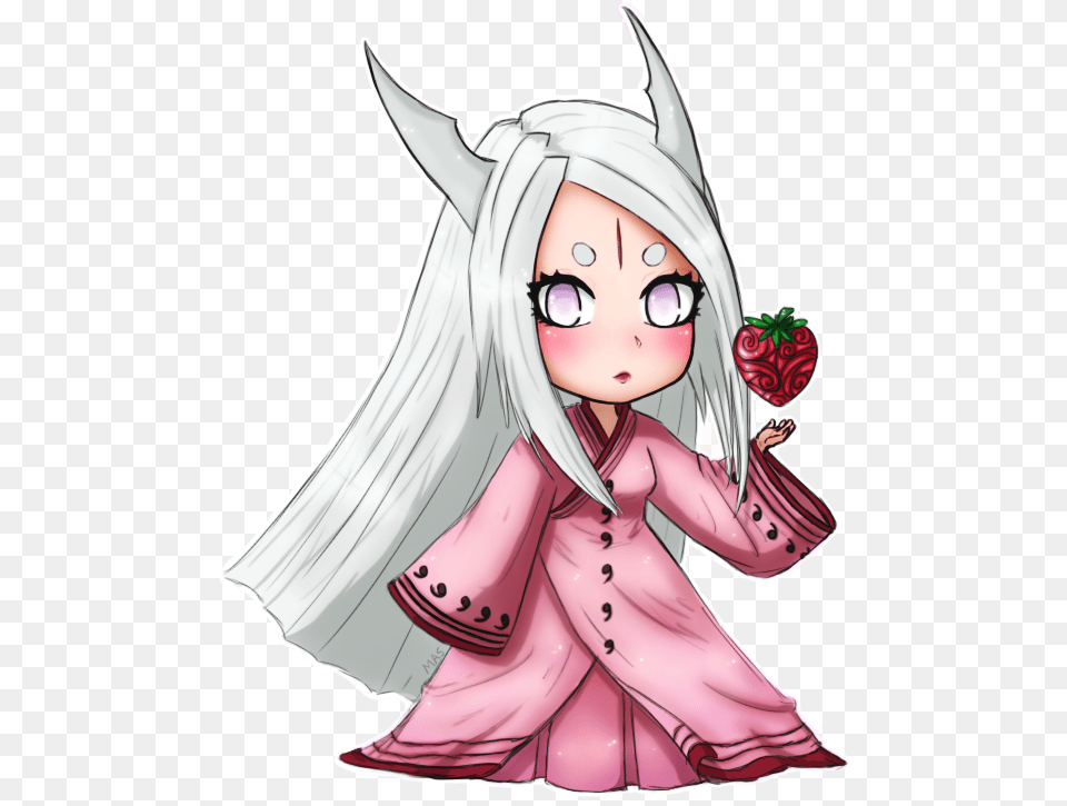 Chibi Kaguya Cosplay Anime Naruto Anime Girl White Hair And Small Horns, Book, Comics, Publication, Baby Free Transparent Png