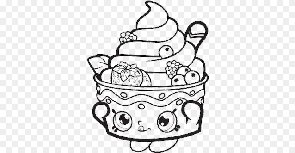 Chibi Kawaii Comida Helado Shopkins Coloring Pages, Cookware, Pot, Pottery, Accessories Free Png