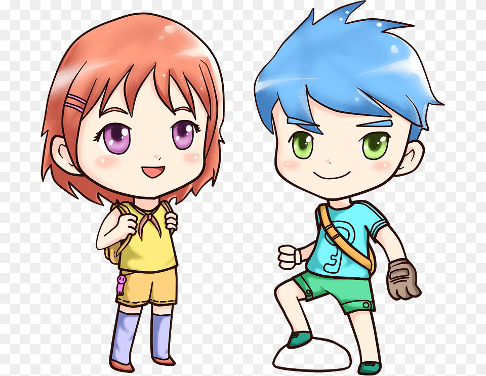 Chibi Kids Clipart, Book, Comics, Publication, Baby Free Png