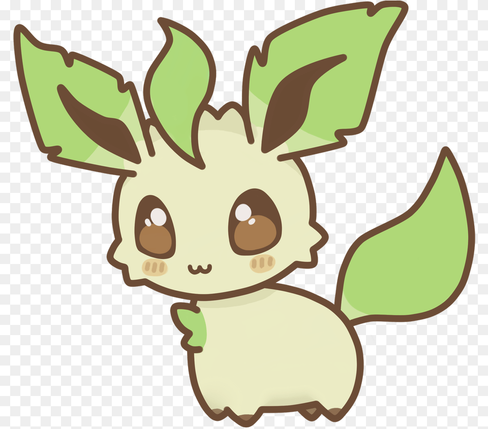 Chibi Leafeon With Flower, Baby, Person, Animal, Deer Free Png Download