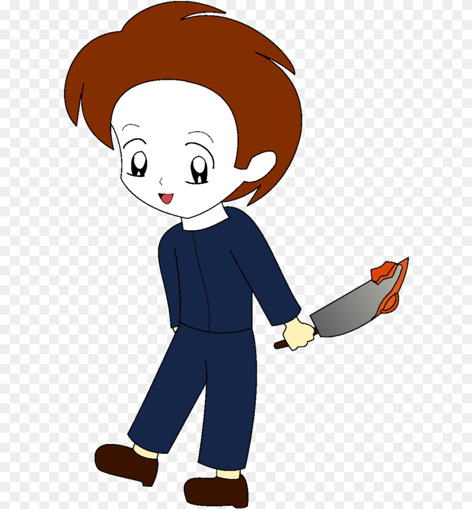 Chibi Michael Myers By Chicktristen94 Michael Myers En Chibi, Baby, Person, Cartoon, Book Free Png