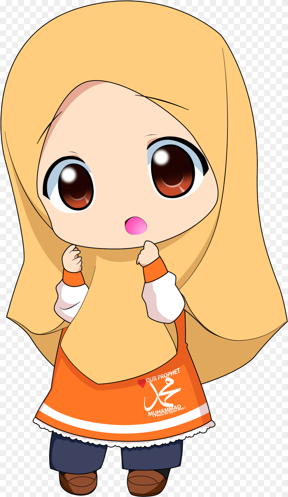 Chibi Muslimah 1 By Taj92 Kartun Chibi Muslimah, Clothing, Coat, Baby, Person Free Transparent Png