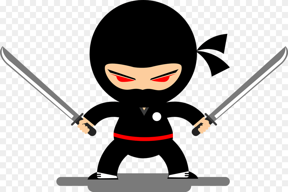 Chibi Ninja Clipart, Person, Sword, Weapon, Blade Free Transparent Png