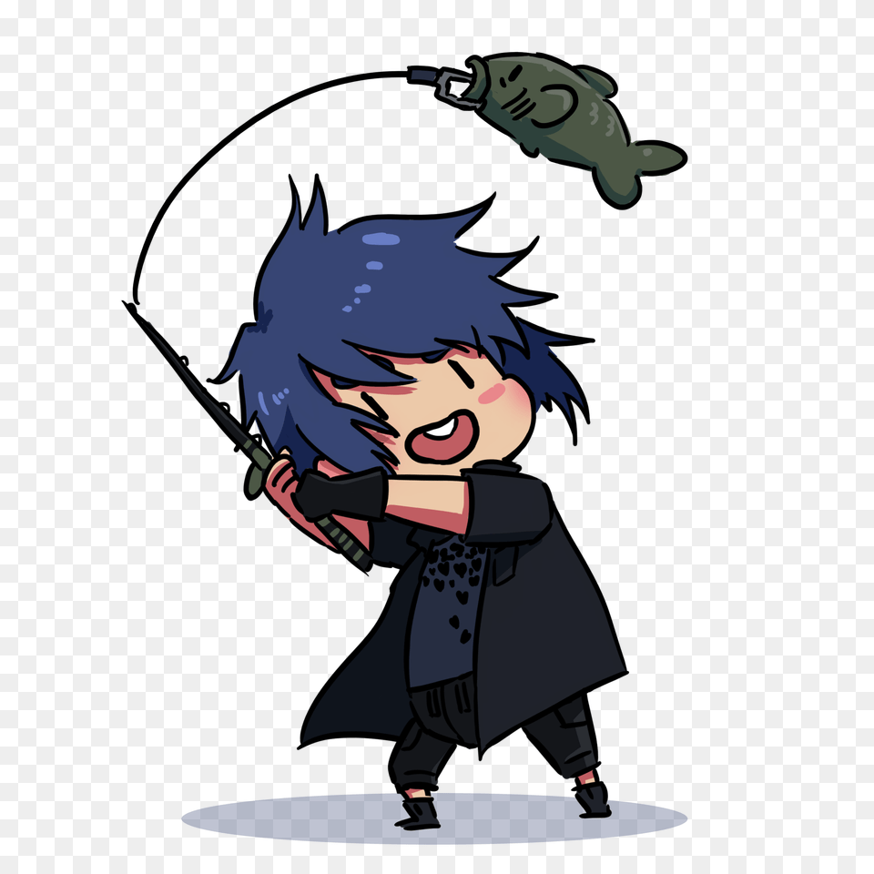 Chibi Noctis Fishing, Book, Comics, Publication, Baby Free Transparent Png