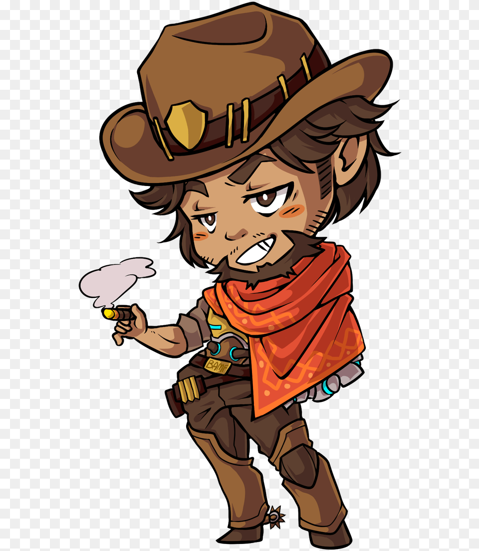 Chibi Overwatch Mccree, Baby, Book, Comics, Person Free Png