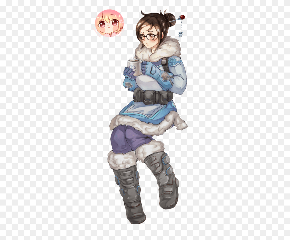Chibi Overwatch Wallpaper Photo Mei Overwatch Transparent, Book, Comics, Publication, Baby Free Png