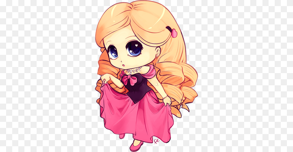 Chibi Princess Colored By Ayayume D5q0cjt Princess Colour Drawing Easy, Book, Comics, Publication, Baby Free Png Download