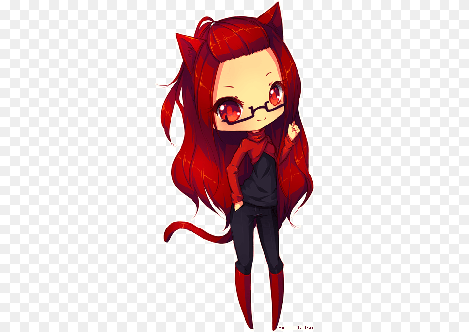 Chibi Remona Bonus By Hyanna Natsu Anime Cat Girl With Red Hair, Book, Comics, Publication, Adult Free Png