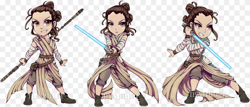 Chibi Rey In Action By Ibahibut Rey Chibi Star Wars, Book, Comics, Publication, Person Free Png