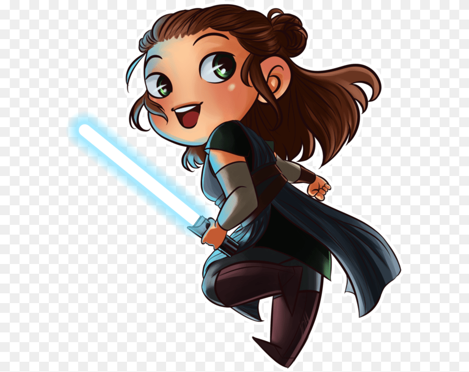 Chibi Rey Star Wars Arquivos E Clip Art Rey Em Rey Star Wars Desenho, Book, Comics, Publication, Person Free Png Download