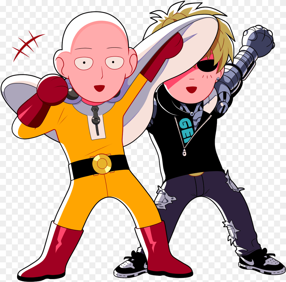 Chibi S From A While Ago Saitama Genos Art, Book, Publication, Comics, Baby Free Png