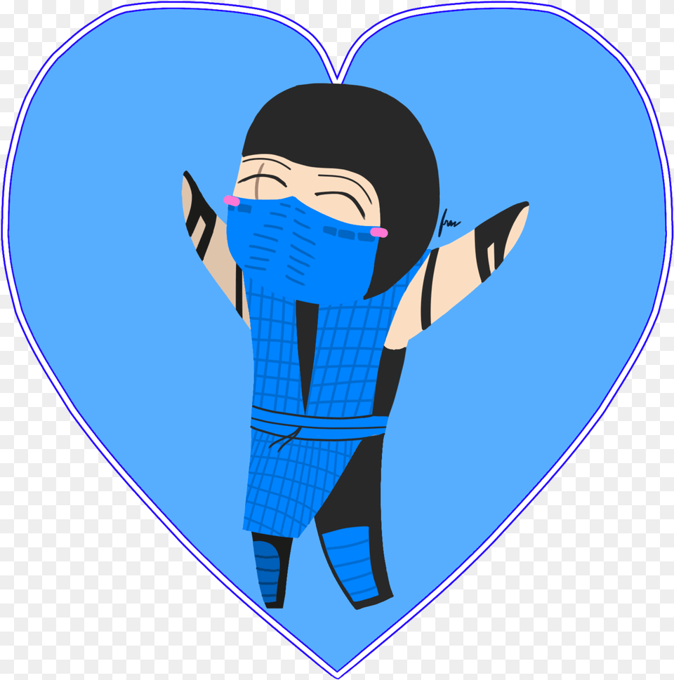 Chibi Scorpion And Chibi Sub Zero Fanart Again Cartoon, Heart, Sticker, Person Free Png Download