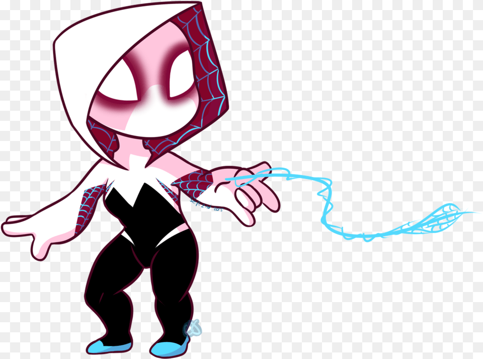 Chibi Spider Spider Gwen Animated Gif, Person, Book, Comics, Publication Free Png Download