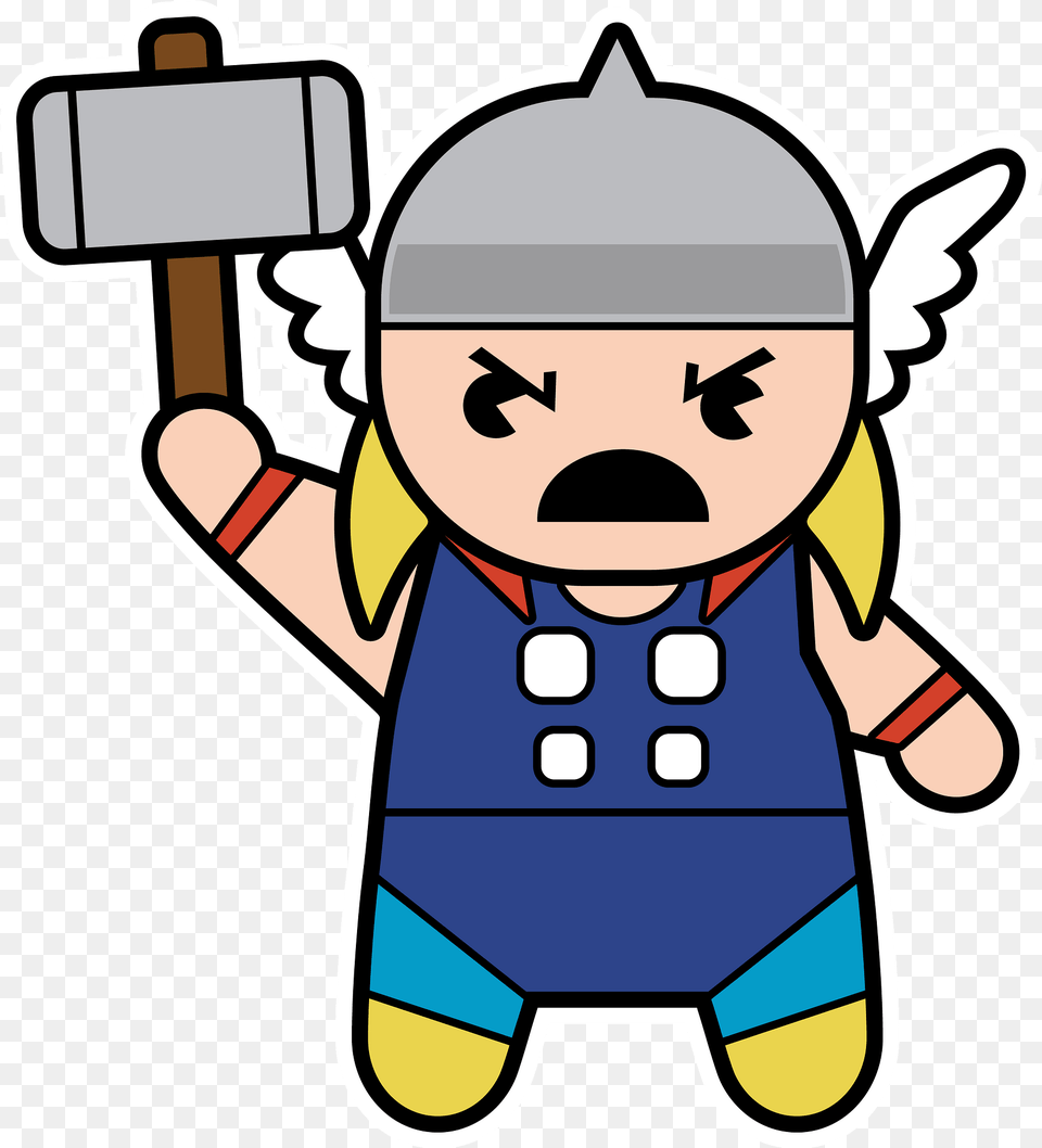 Chibi Superhero Thor Clipart, Ammunition, Grenade, Weapon, Face Free Png Download