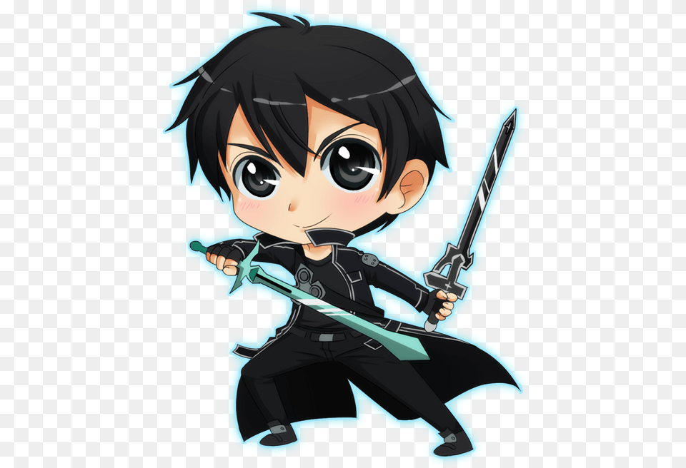 Chibi Warrior Transparent Anime Chibi Hd, Book, Comics, Publication, Sword Free Png