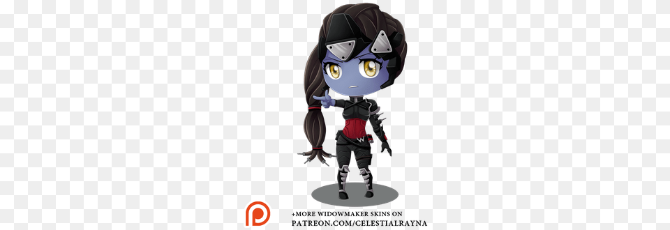 Chibi Widowmaker Noire By Celestialrayna, Book, Comics, Publication, Baby Png