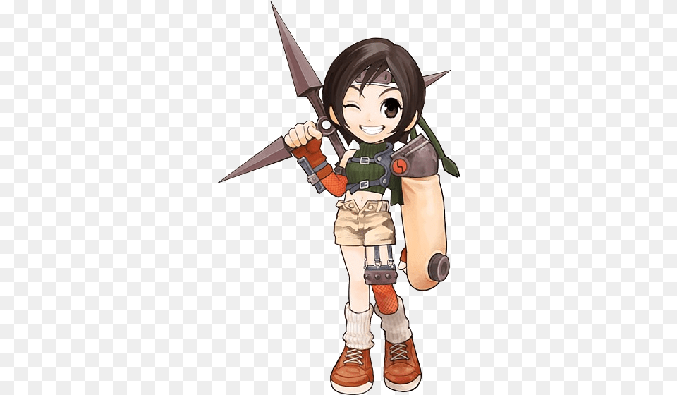 Chibi Yuffie From Final Fantasy Vii Final Fantasy Artwork Final Fantasy Chibi, Book, Comics, Publication, Baby Free Png Download