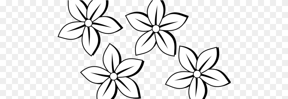 Chic Idea Outlines Of Flowers For Colouring Sunflower Flower Black And White, Stencil, Pattern, Art, Floral Design Png Image