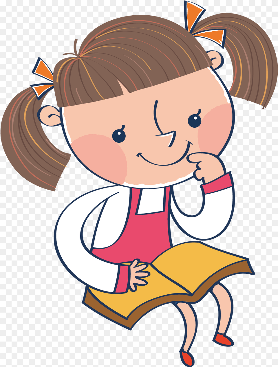 Chica Clip Art Open Your Book Clipart, Cartoon, Person, Reading, Baby Free Png