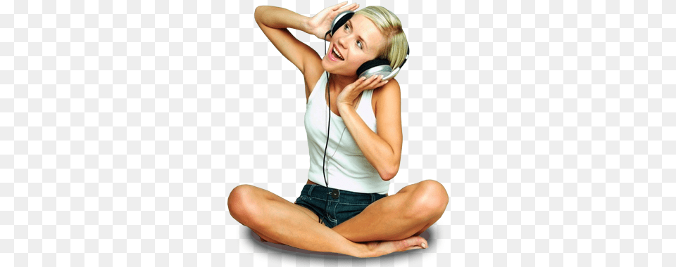 Chica Sentada Escuchando Msica Mujeres Escuchando Musica, Electronics, Adult, Person, Woman Png
