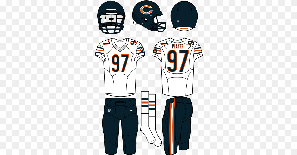 Chicago Bears Road Uniform National Football League Nfl Chicago Bears Home Uniform, Clothing, Helmet, Shirt, Sport Free Transparent Png