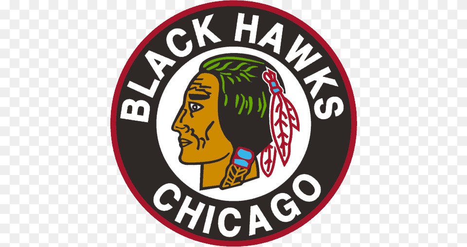Chicago Blackhawks Logo History Chicago Blackhawks, Sticker, Baby, Face, Head Free Transparent Png