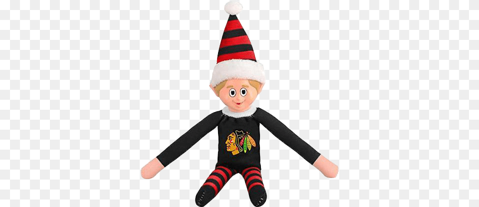 Chicago Blackhawks Team Elf Gators Elf On The Shelf, Clothing, Hat, Baby, Person Free Png