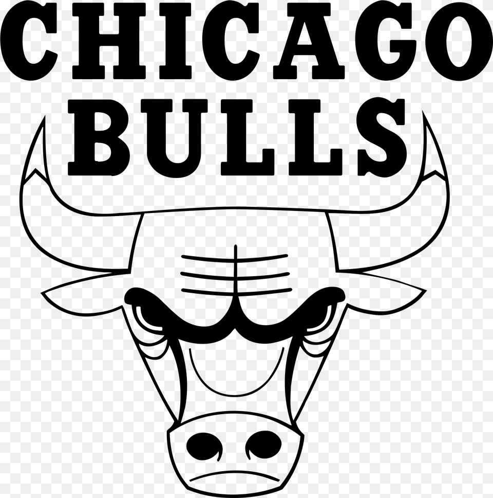 Chicago Bulls Logo Chicago Bulls Logo Black And White, Animal, Bull, Mammal, Smoke Pipe Free Transparent Png