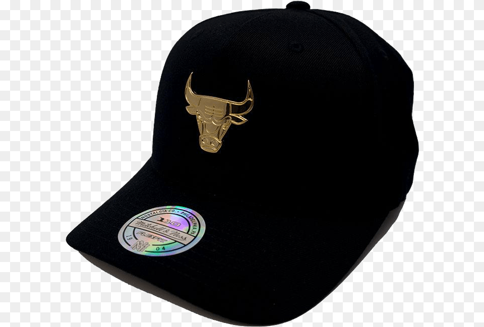 Chicago Bulls Mitchell Amp Ness Nba Gold Badge 110 Flex Baseball Cap, Baseball Cap, Clothing, Hat, Logo Free Png