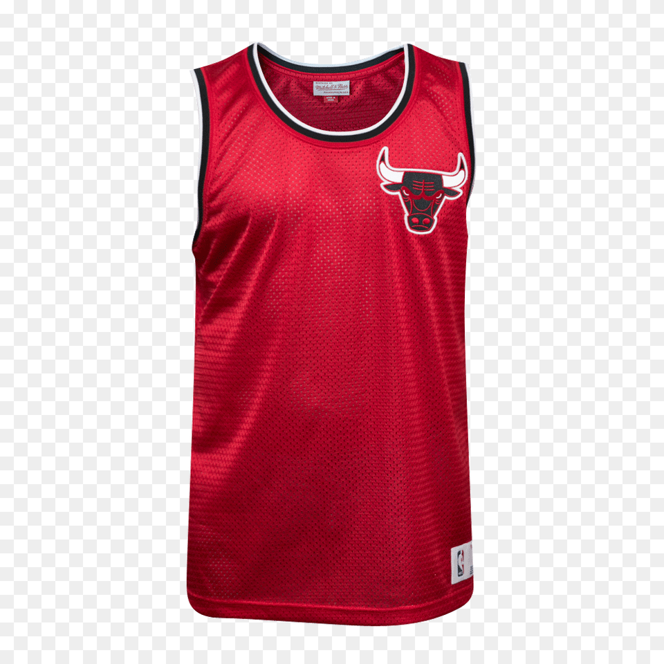 Chicago Bulls Mitchell Ness Mesh Drop Step Singlet Red, Bib, Person, Clothing, Shirt Png