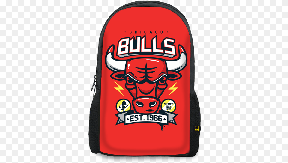 Chicago Bulls Printed Backpacks Dope Chicago Basketball, Bag, Backpack, Food, Ketchup Free Png