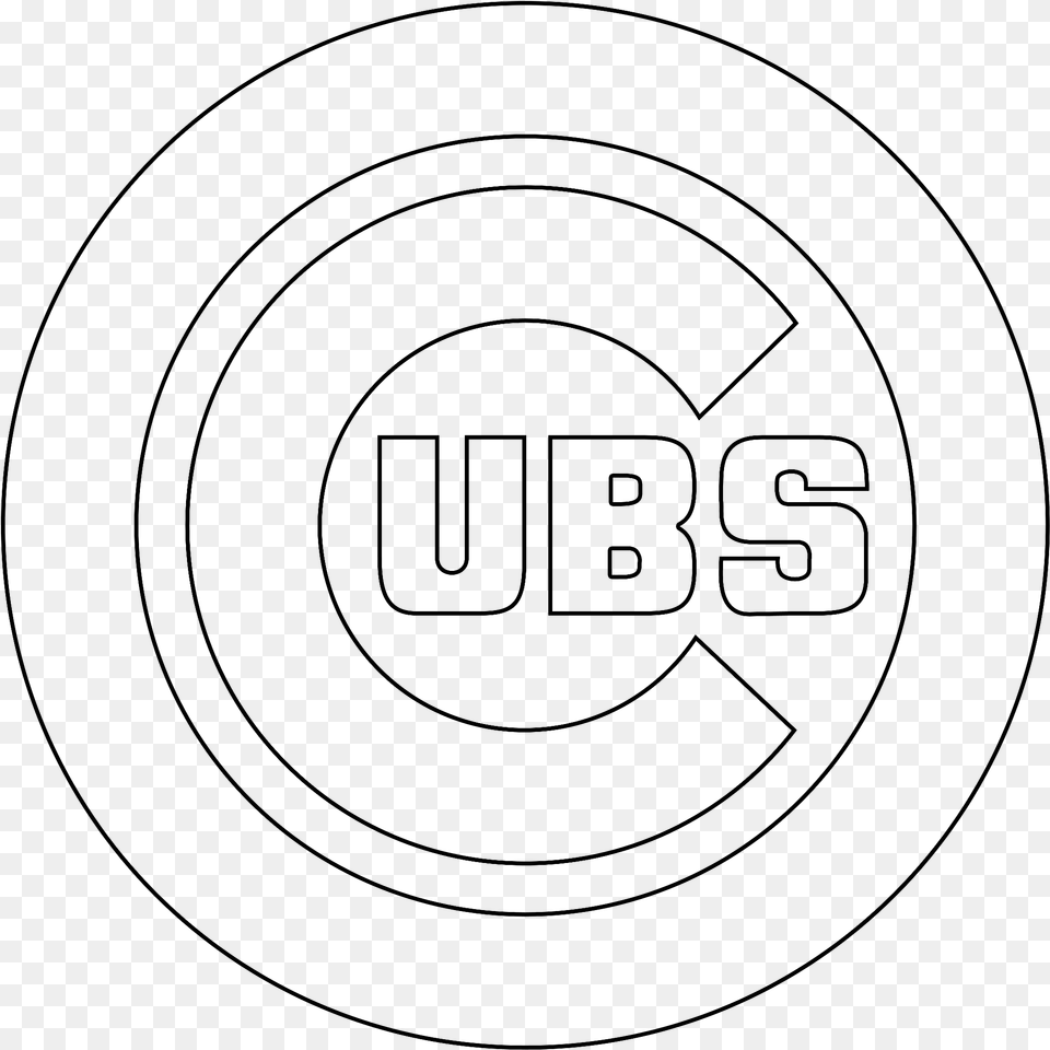 Chicago Cubs Logo Outline Outline, Gray Free Transparent Png