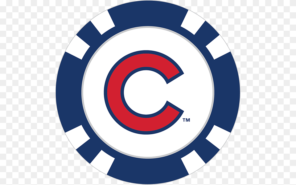 Chicago Cubs Poker Chip Ball Marker, Disk, Text, Symbol Free Transparent Png