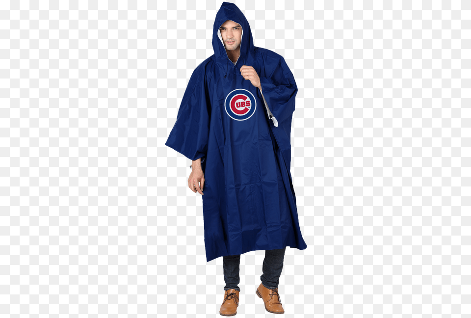 Chicago Cubs Rain Runner Poncho By Northwest Chicago Cubs, Clothing, Coat, Adult, Female Png Image