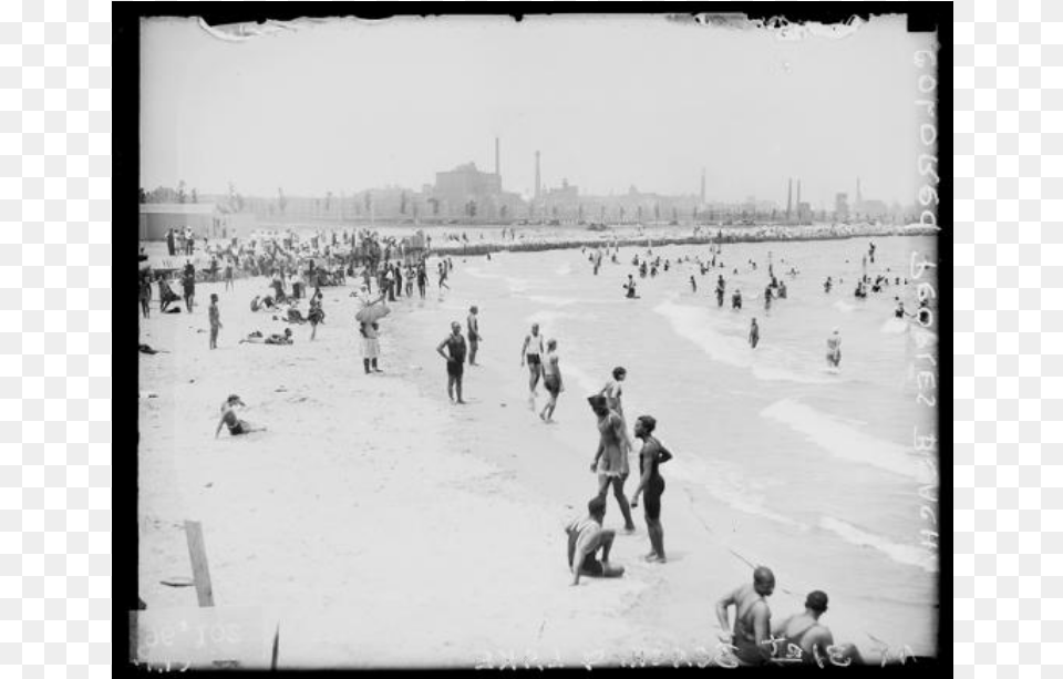 Chicago Daily News 31st Street Beach 1931 Monochrome, Swimwear, Shoreline, Sea, Water Png Image