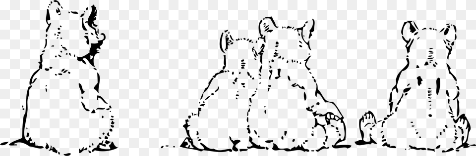 Chicago Dog Cliparts Grizzly Bear Cubs Outline, Gray Png Image