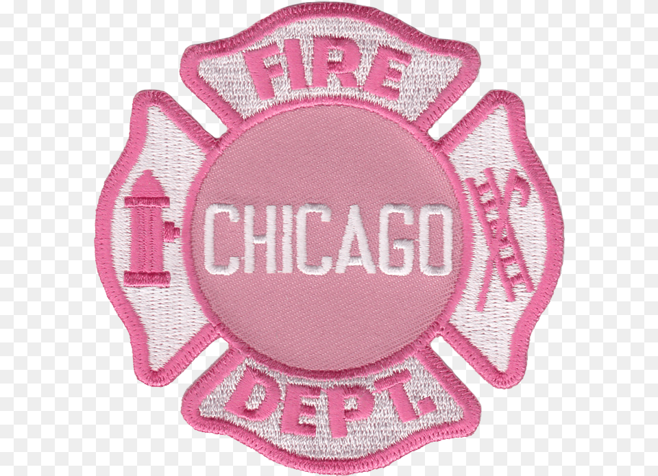 Chicago Fire Department Maltese Patch Pink Breast Cancer Awareness Label, Badge, Logo, Symbol, Accessories Png Image