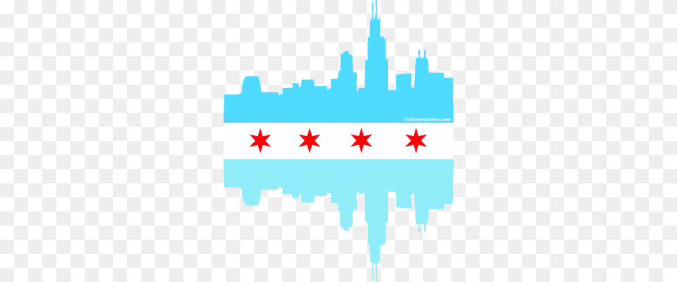 Chicago Flag Chicago Skyline With Flag Free Png Download