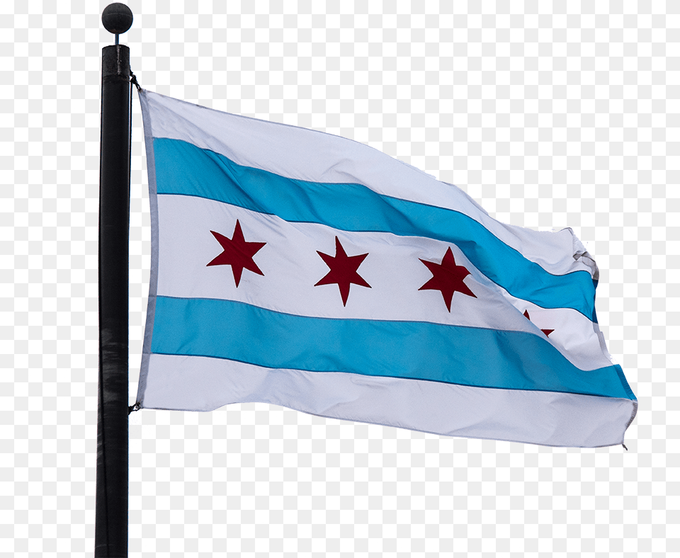 Chicago Flag On Pole Png Image
