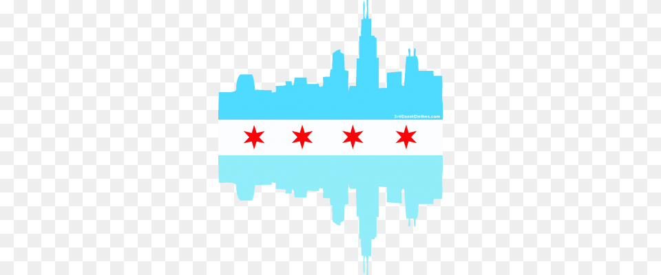 Chicago Flag Skyline Chicago Skyline Flag Mens Long Sleeve Png Image