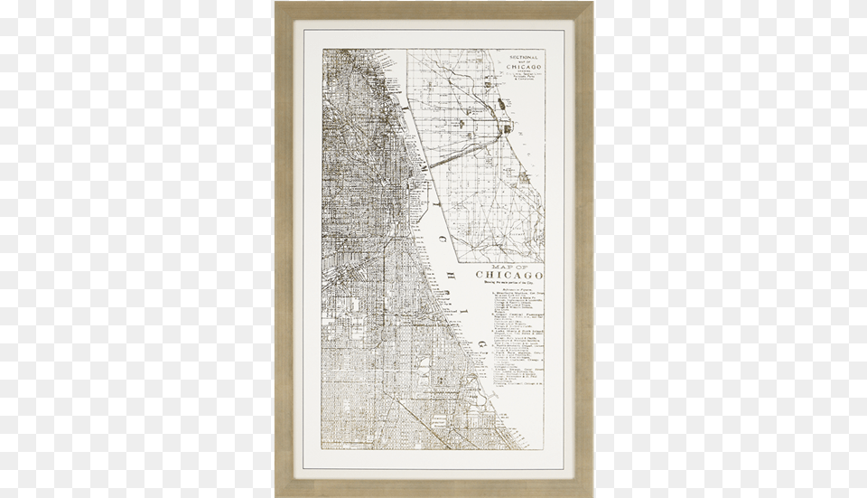 Chicago In Gold 39chicago In Gold39 Framed Graphic Art Print Brayden, Chart, Diagram, Plan, Plot Free Transparent Png