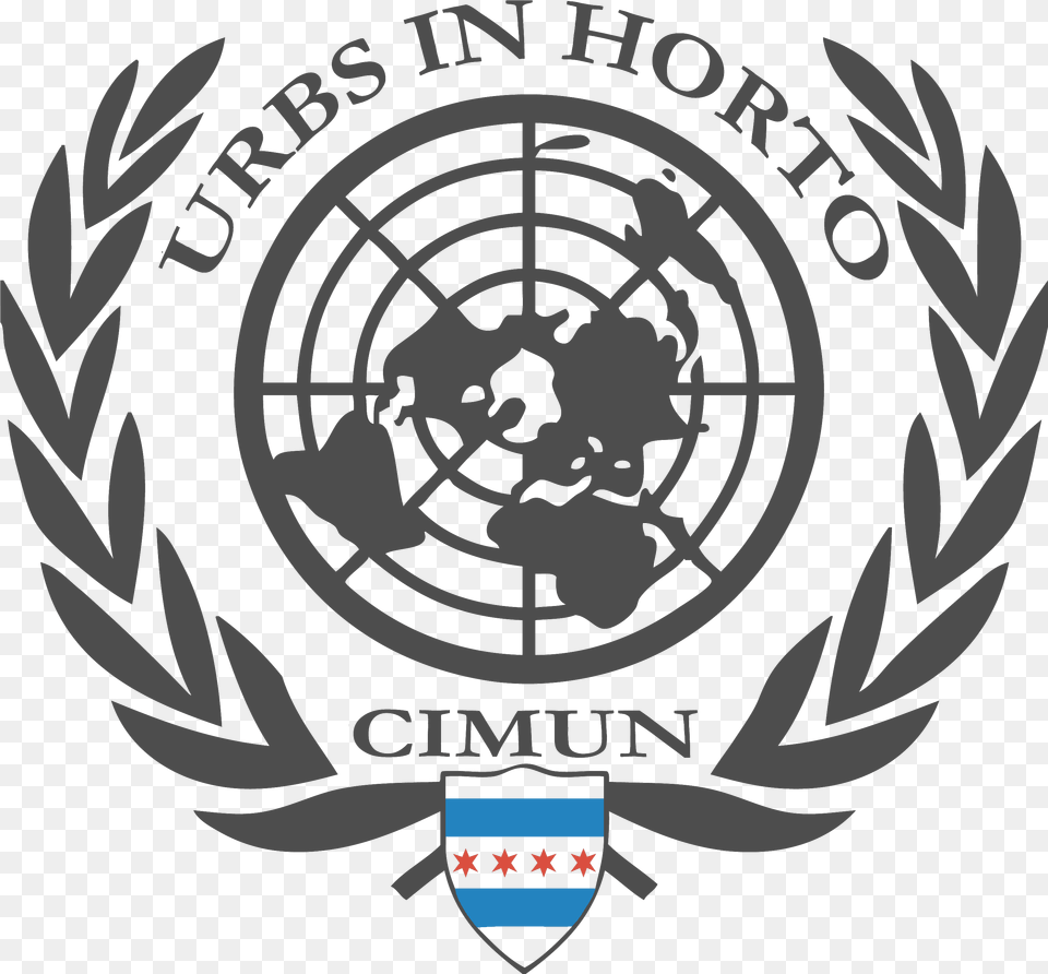 Chicago International Model Un Logo United Nations, Emblem, Symbol, Face, Head Free Png