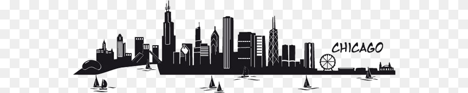 Chicago Party Rentals New York Skyline Schwarz, City, Urban, Metropolis, Art Free Png Download