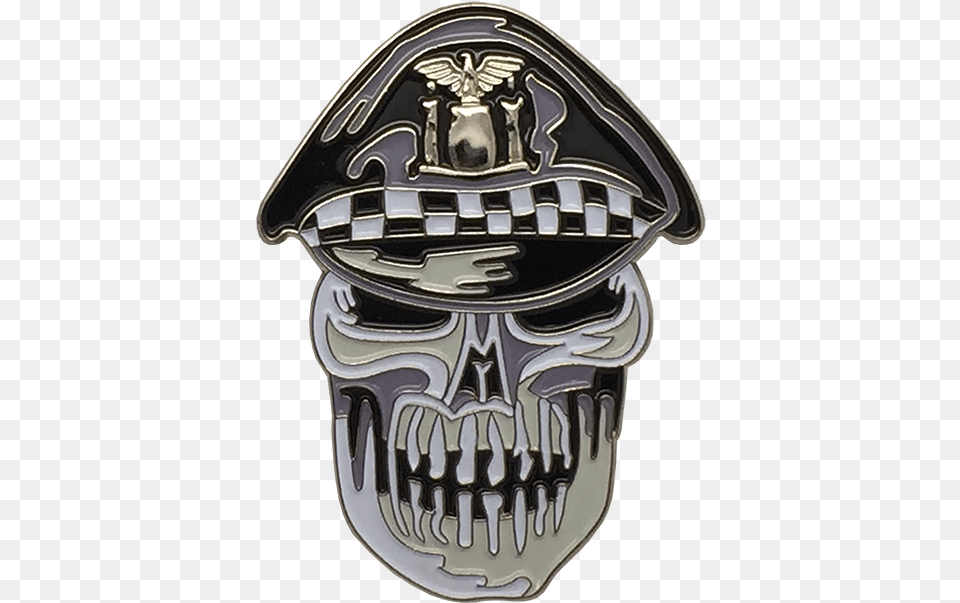 Chicago Police Biker Skull Lapel Pin Skull, Badge, Logo, Symbol, Emblem Free Png