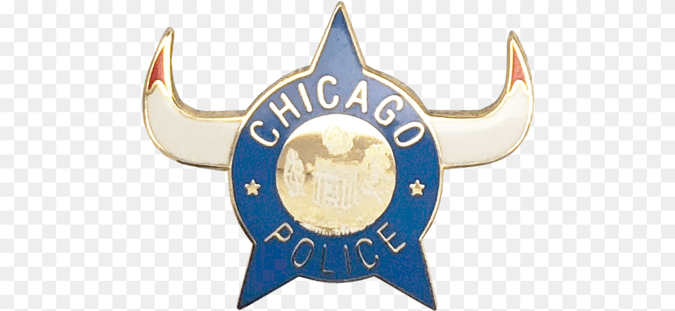 Chicago Police Department Star Lapel Pin 1960u0027s With Bull Horns Emblem, Badge, Logo, Symbol, Animal Free Png Download