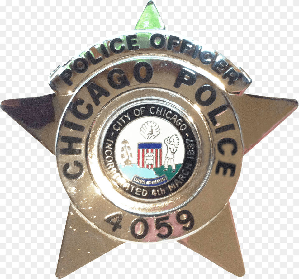 Chicago Police Police Officer Star, Badge, Logo, Symbol, Wristwatch Png Image