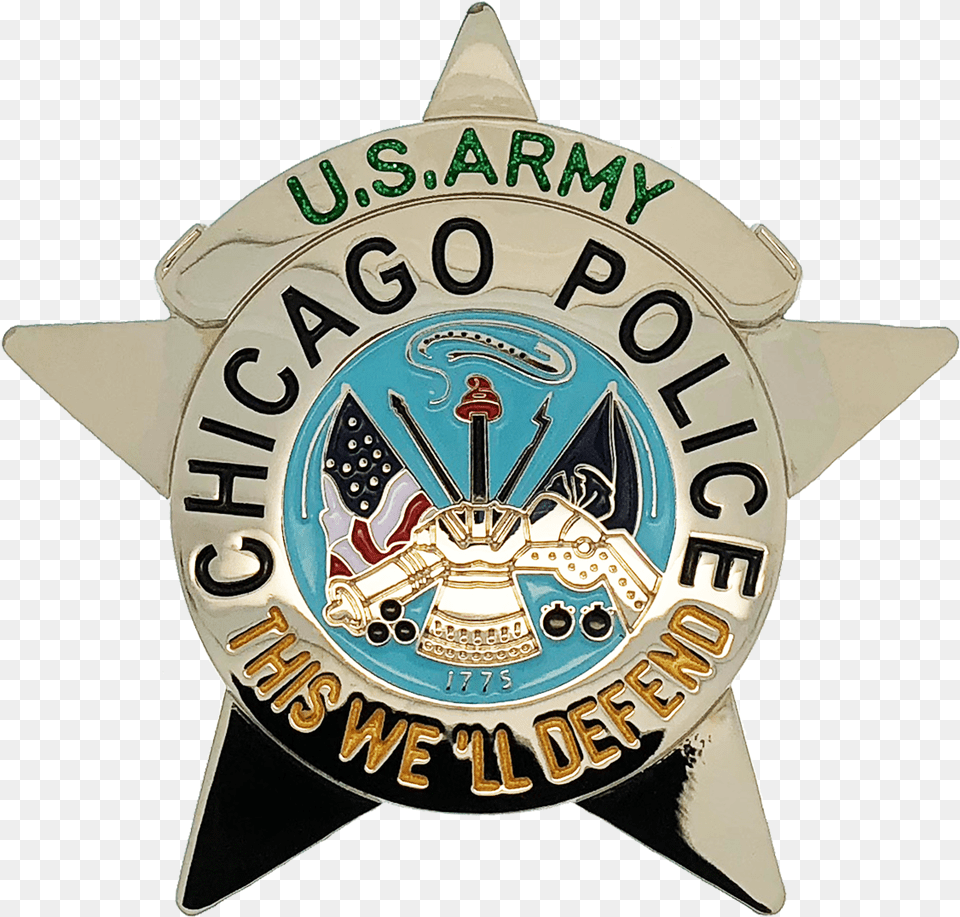 Chicago Police Star Badge Us Army, Logo, Symbol Png