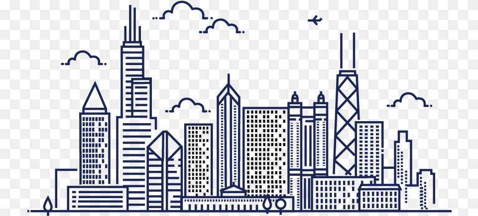 Chicago Skyline, City, Metropolis, Urban, Architecture Png Image